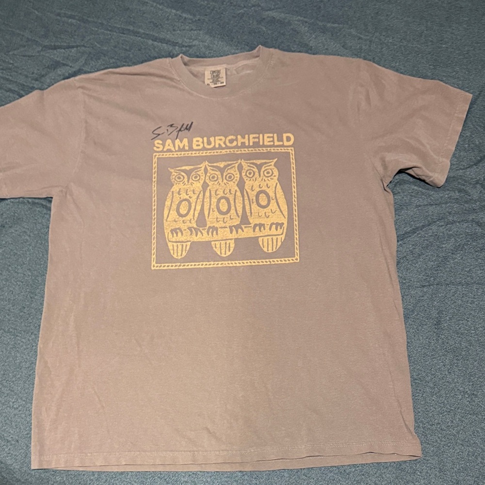 Autographed Sam Burchfield Comfort Colors Brown Owl Graphic Tee